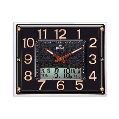 China Files Home Decoration Square LCD Date Night Light Digital Calendar Plastic Wall Clock for sale