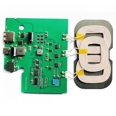 China QC3.0 5V3A 15W Fast Wireless Charger PCB 3 Coil Wireless Charging PCB HG-3COIL-USBA+USBC-V1 Multifunctional Charging Module for sale