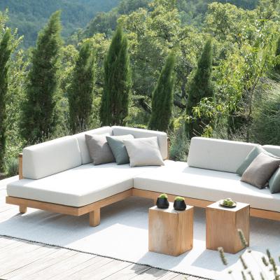 China Factory Price Modern Teak Wood Furniture With Cushions Sofa Set Patio Hotel Sectional Sofa Outdoor Sofa for sale