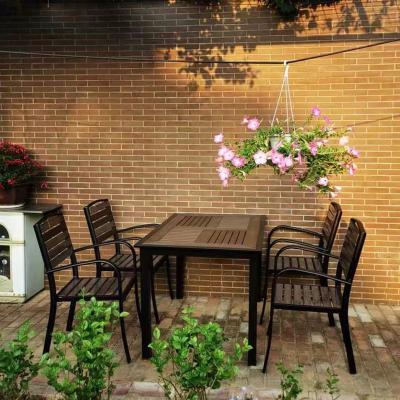 China New Design Modern Design Patio Modern Waterproof Outdoor Garden Furniture Plastic Wooden Outdoor Table for sale