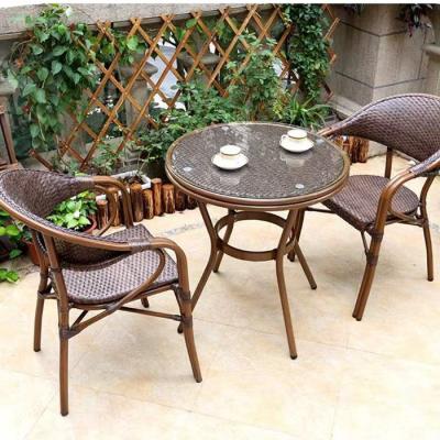 China Modern Modern Style Outdoor Furniture Waterproof Cast Aluminum Garden Furniture Sets Patio Rattan Dining Table for sale