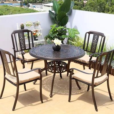 China Water Proof Leisure Fashion Restaurant Furniture Cast Aluminum Outdoor Patio Dining Garden Set for sale