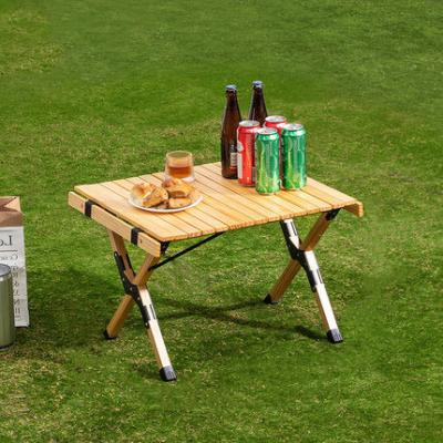 China Hot Sale Modern Outdoor Adjustable Portable Picnic Furniture Leisure Camping BBQ Folding Wood Table for sale