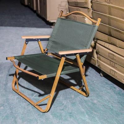 China Good Folding Furniture Modern Portable Wood Grain Outdoor Aluminum Camping Chair Fishing Stool for sale