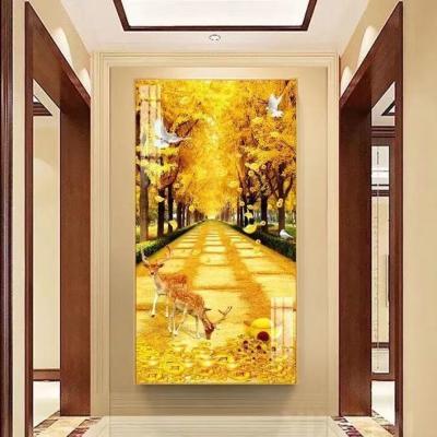 China Waterproof Wall Paintings Framed Canvas Crystal Artwork Large Wall Art For Home Interior Decor for sale