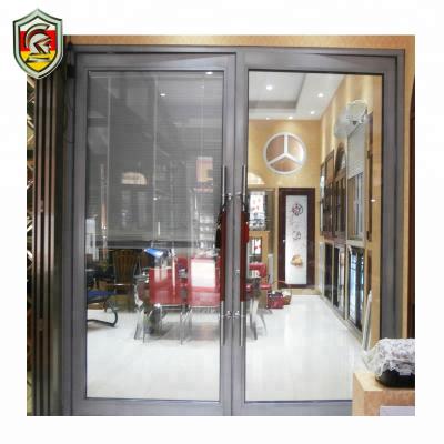 China Commercial clear glass double material soundproof/waterproof building store exterior aluminum main entrance for sale