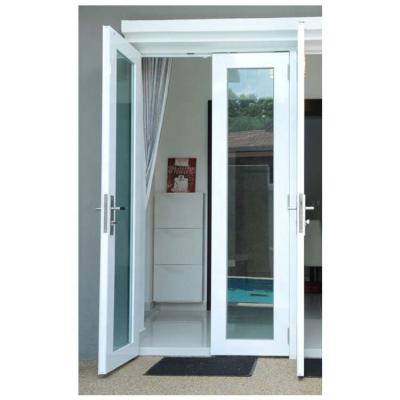 China 2018 hot sale modern aluminum casement/hinged/french door with half glass and sturdy aluminum panel for sale