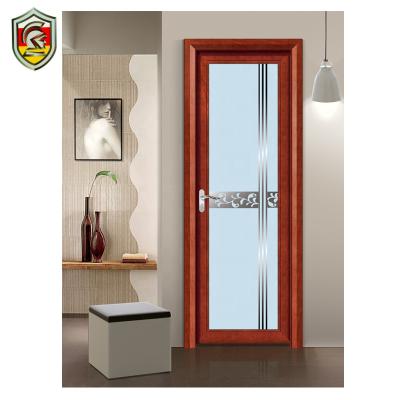 China Soundproof/Water Resistance Modern Home Decorative Interior Aluminum Frame Waterproof Bathroom Door for sale