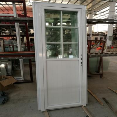 China Folding Screen Factory Conch UPVC Profile Tempered Glass PVC Doors for sale