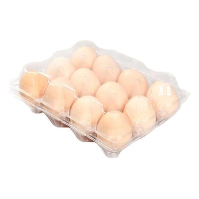 China Wholesale Plastic Supermarket Clamshell Egg Tray Case 12 Holes Egg Tray for sale