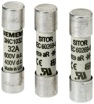 China 3NC1003 3A 600VAC/700VDC aR 10X38mm SITOR Cylindrical Fuse Link Breaking Capacity Low for sale