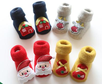 China QUICK DRY Sock Children's Baby Christmas Shoes and Stockings Thickened with Wool Ring Children's Socks for sale