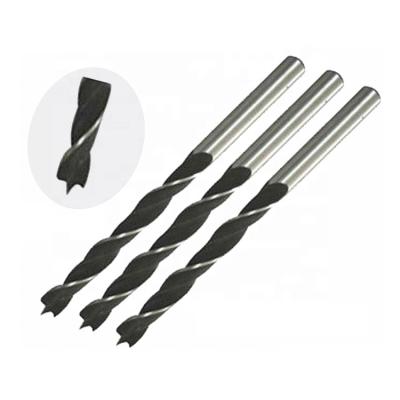 China Woodworking Double Flutes Twist Straight Stitch Wood Shank Drill Bits for sale