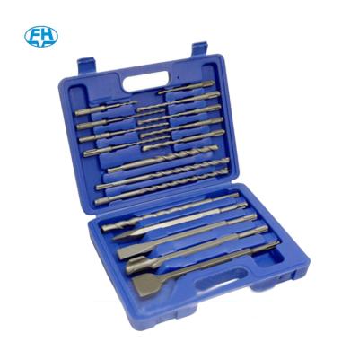 China Fenghua Masonry Drilling Tools Brand Plastic Box Packing 17pcs SDS Plus Drill Bit Set for sale