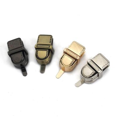 China CLOXY New Style Metal Push Lock Tongue Lock Zinc Alloy Clasp Closure For Craft Leather Women Bag Handbag Purse Hardware Accessories for sale