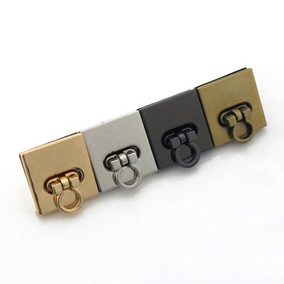 China Metal Square Turn Lock Fashion Special Switch Lock for DIY Handbag Bag Purse Luggage Hardware Closure Bag Parts Accessories for sale