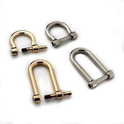 China Alloy 10mm Carabiner D Metal Carabiner D Metal Belt Bag Leather Belt Ring Keychain Hook Screw Connector FOB Buckle for sale