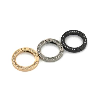 China Metal Zinc Alloy Double Sided Rhinestone Double Sided Rhinestone Spring Door O Ring Leather Craft Bag Belt Snap Buckle Trigger Clasp Connector Accessory for sale