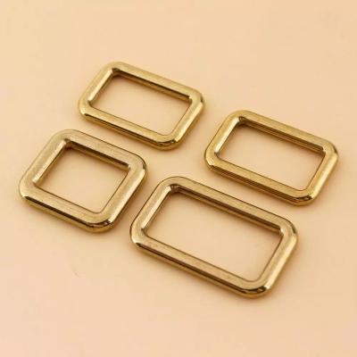 China Solid Brass Ring Buckles Cast Seamless Rectangle Square Brass Rings For Craft Bag Strap Garment Belt Luggage DIY Leather Purse for sale