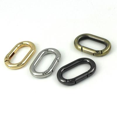 China Zinc Alloy Oval Ring Snap Hook Spring Gate Trigger Clasps for Leather Craft Belt Webbing Strap Key Chain Hooks for sale