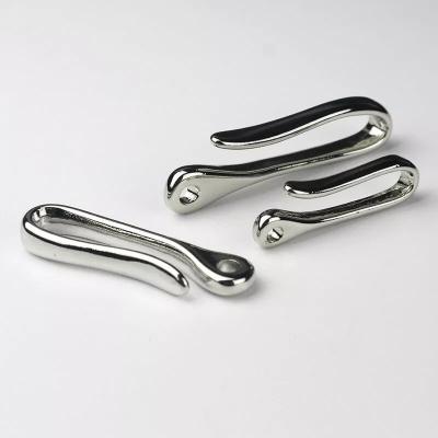 China Metal Belt U Hook Clip Brass Key Chain Retro Vintage FOB Chrome Plated Key Ring Wallet Fish Hook 3 Sizes Available for sale