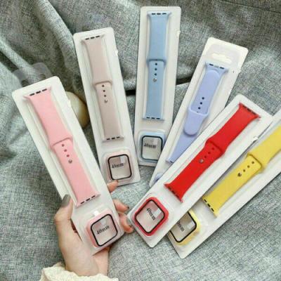 China Fashion Watchband 38/42mm Hot Sports 40/44mm Strap Women Silicone Loop Band+Case For Apple iWatch Series 4 Watch Band Strap 5 6 for sale