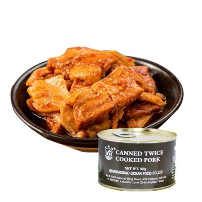 China Canned Flavor 380g Hot Selling Chinese Traditional Prepared Food Canned Twice Cooked Pork for sale