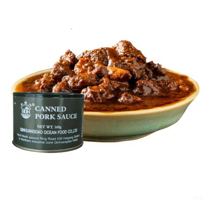 China No Preservatives or Toppings 160g Delicious All Prepared Wholesale Artificial Poop Gravy Canned Pork for sale