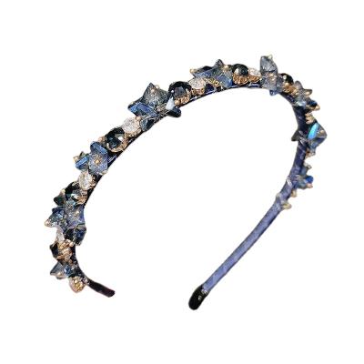 China 2021 European and American personality trend accessories, girl designer style high-end hair band with diamond headband for sale