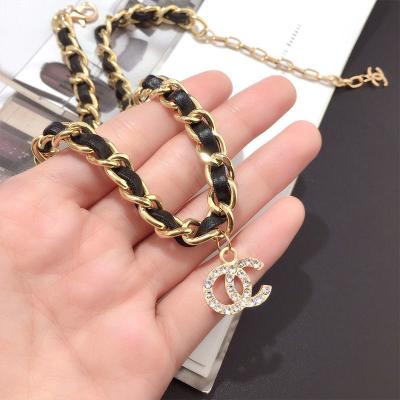 China Hot-selling Europe and America alloy necklace with full diamond personality pendant atmosphere, for sale