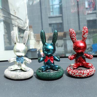 China 2021 contemporary diamond-studded creative cute rabbit car decoration with aromatherapy stain wholesale and retail for sale