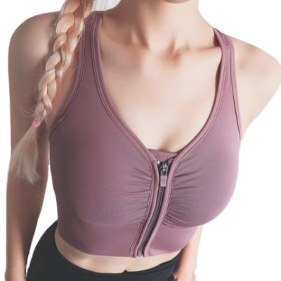 China High Quality Front Zipper Seamless Top Hot Selling Ladies Gym Sport Bra Custom Made Anti-Static Fitness for sale