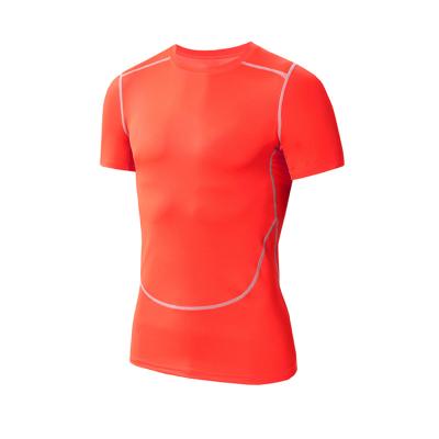 China QUICK DRY Orange Color Youth Plain Men Sport Fitness T-shirt Dry Fit Custom for sale