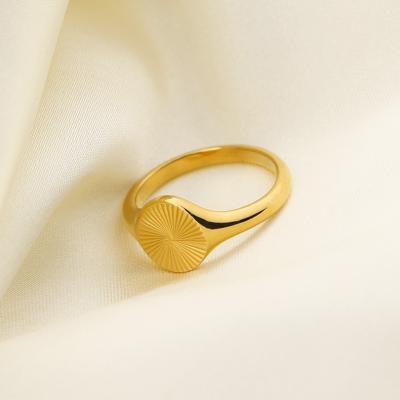 China New FASHIONABLE Design 18k Gold Plated Ring Stainless Steel Sun Burst Minimalist Ring For Women Jewelry for sale