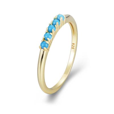 China Hot TRENDY Hot Sale 925 Sterling Silver Turquoise Band Latest Women's Gold Finger Ring Designs for sale