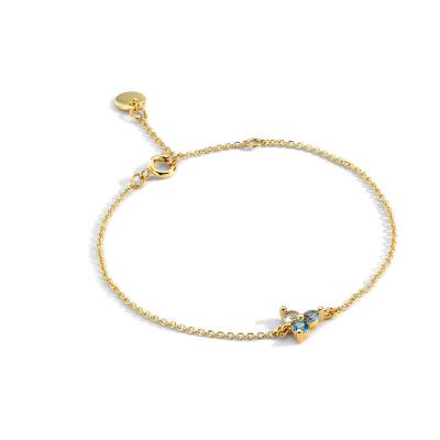 China Trendy Simple Trendy 14k Gold Plated Bracelets For Women CZ Diamond Cubic Zircon Stone Bracelet for sale