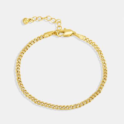 China New CLASSIC Popular Cuban Chain Bracelets 18K Gold Plated Cuban Link Chain Bracelets For Women for sale