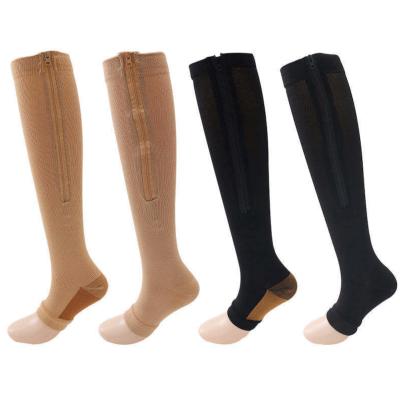 China Antibacterial Copper Nylon High Running Compression Knee Tube Fontenay Medical Socks for sale