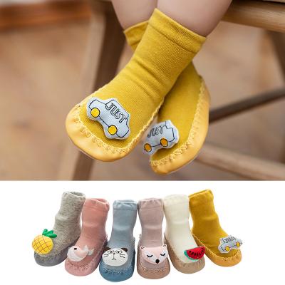 China Kids Candy Antibacterial Cute Baby With Shoe 3d Cartoon Girl Leather Unique Tube Socks for sale