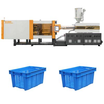 China 800T Stackable Plastic Fruit Transportation Crate Making Injection Molding Machine for sale