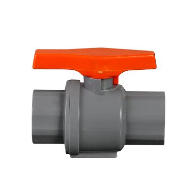 China General UPVC 2 pieces two pieces of ball valve with ABS handle two pieces of ball valve for sale