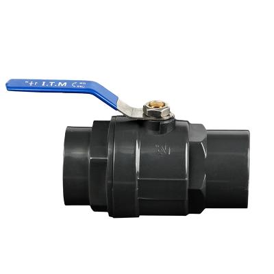 China General China Supplier Guaranteed Quality PVC Plastic Ball Valve Two Pieces With Stainless Steel Handle for sale