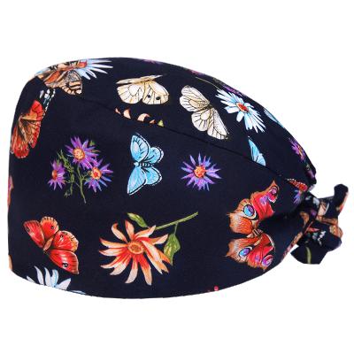 China Soft Innerbrow Cotton Headband Scrub Hat For Nurses Butterfly Style Medical Hats Nurse Doctor Surgical Hat Unisex 100% Cotton for sale