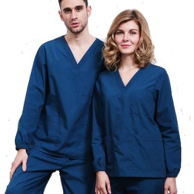 China Longevity V-Neck Dental Clinic Nursing Uniform Sets Medical Scrub Long Sleeves Men Women Uniforms Surgical Gown for sale