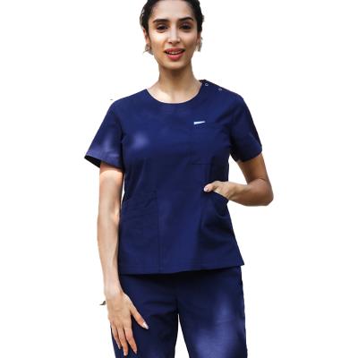 China Medical Longevity Scrub Nurse Uniform Scrubs Set Solid Color Top And Pants Long Sleeve Polyester / Cotton Unisex for sale