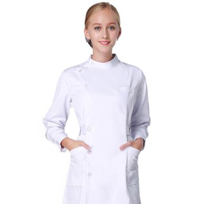 China Longevity Longevity Nurse Uniforms Medical Dress Hospital Pink Blue Short Sleeve White Loat Coat For Women for sale