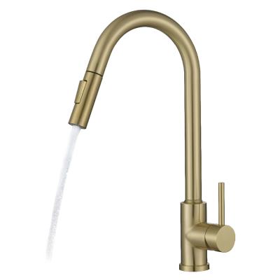 China Golden Sense Faucets F03C27JL New Design Gold Sensor Touch Kitchen Faucets Pull Down Kitchen Sink Faucet for sale