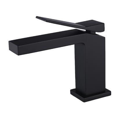 China Wholesale Bathroom Faucet Mixer Taps F01S38MB Single Handle Matte Black Basin Faucet Single Basin Faucet for sale