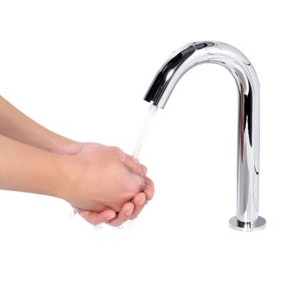 China Sense Faucets F01N22CP Curved Design Basin Faucet Touchless Facuets Single Cold Faucet Induction Brass Faucet for sale