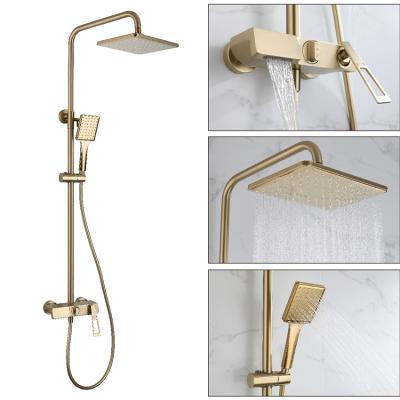 China With Gold Slide Bar F05S01JL Multi Function Shower Sets Bathroom Accessories Set Shower Faucet for sale